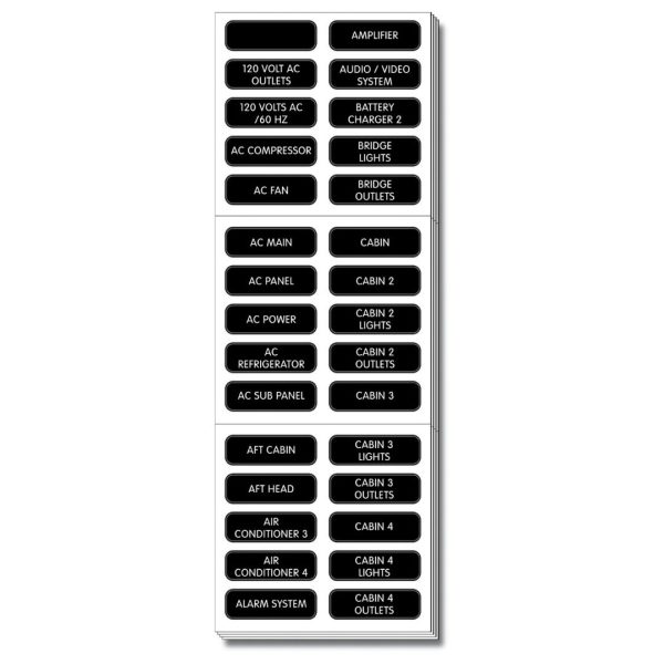 BLUE SEA AC Panel Extended - 120 Label Kit - Large / BS-8067