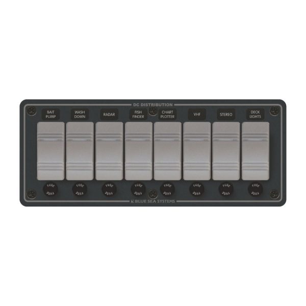 Contura GREY Switch Water-Resistant Panel - 8 Fused / BS-8261