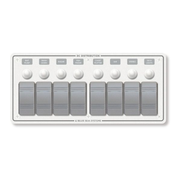 Contura White Switch Water-Resistant Panel - 8 Position Circuit Breaker / BS-8271