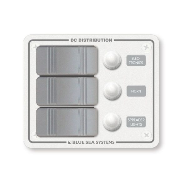 Contura WHITE Switch Water-Resistant Panel - 3 Position Circuit Breaker / BS-8274