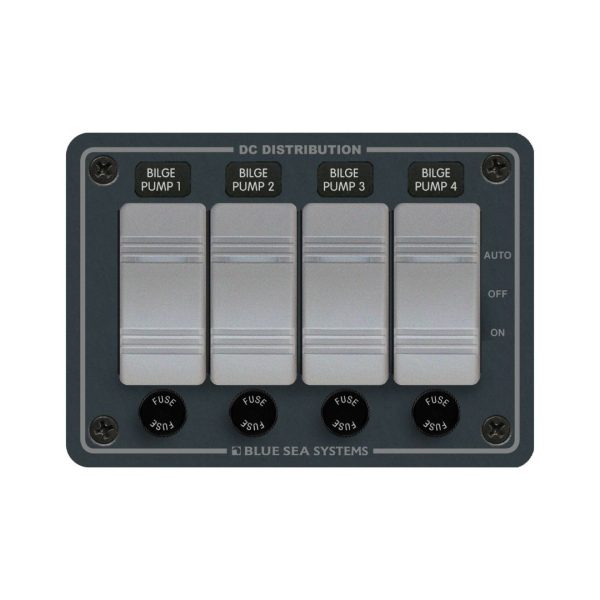 BLUE SEA Contura Water-Resistant DC Panel - Bilge Pump Control 4 Position / BS-8666