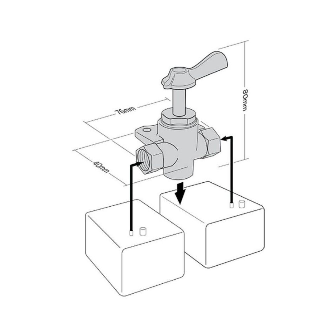 RELAXN Fuel Valve - 3 WAY - 1/4" NPTF / SAW-37341 1