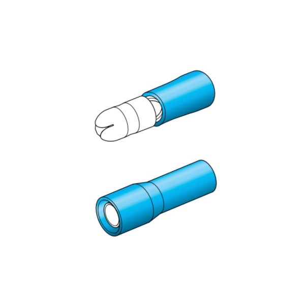 Crimp Male Bullet Terminals/Connector for 4mm Cable - BLUE