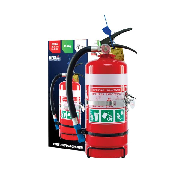 MEGAFIRE 2.5kg Fire Extinguisher, 3A:30B:E Rating / MF25ABE