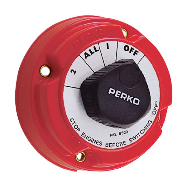 PERKO Medium Duty Battery Switch 4 Pos w/ Alternator Field Disconnect 8503DP