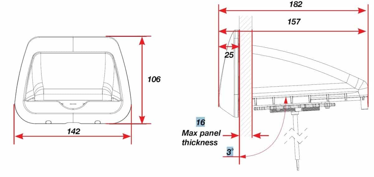 Scanstrut Rokk Wireless Phone Charger Nest dimensions