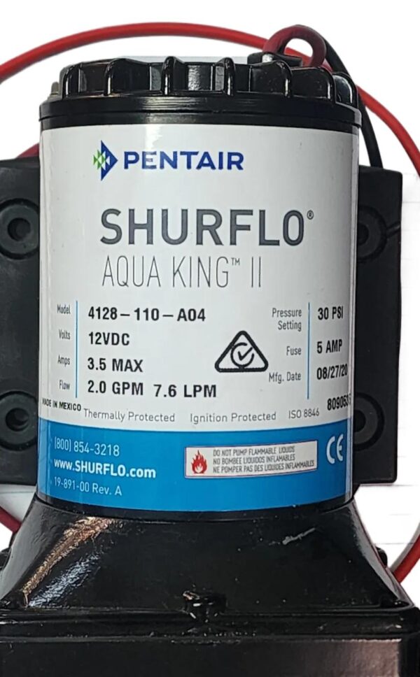 Shurflo Aqua King II 12 V Freshwater Pump 2 GPM Label