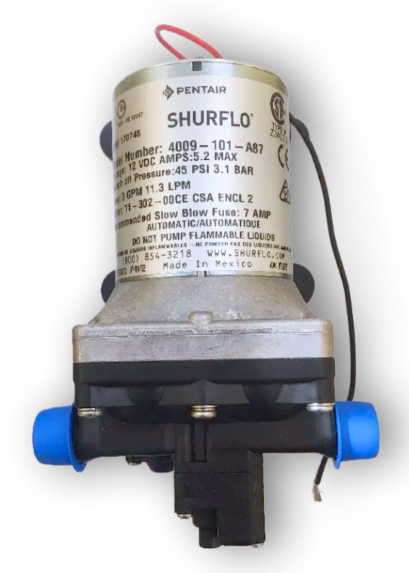 Shurflo Pump Fresh Water Shurflo RV 12v 11.3 lpm 45psi 4009-101-A87
