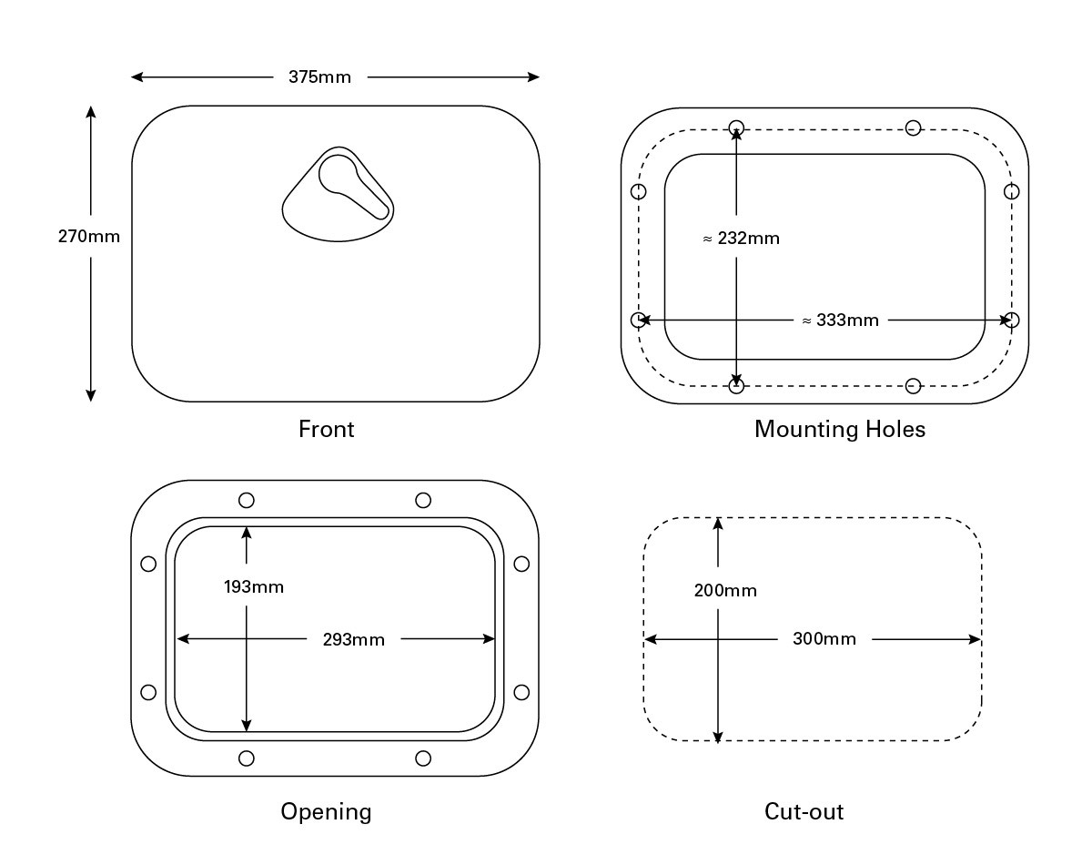 RWB2331 Hatch Dimensions