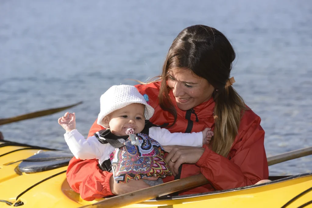 Parent boating with an infant