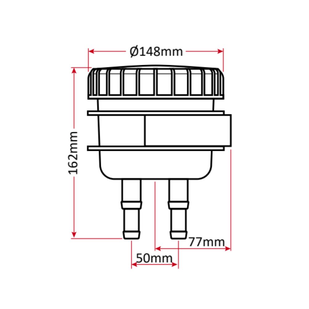 CAN-SB Water Strainer w/ Clear Screw Lid & Tails suits 3/4"-1" ID Hose