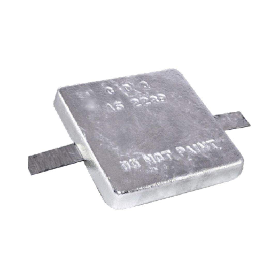 Square Block Anode Alloy with Steel Strap 155mm x 155mm x 25mm