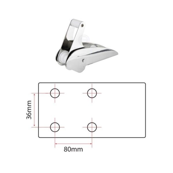 Shark Bow Roller, 316G Stainless Steel 330mm (b)