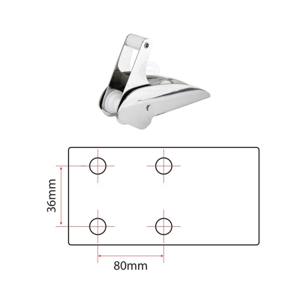 Shark Bow Roller, 316G Stainless Steel 330mm (b)
