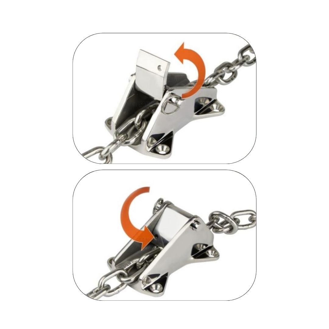 Anchor Chain Stopper, 316G Stainless Steel 146mm, Heavy-Duty suits 6-8-10mm (b)