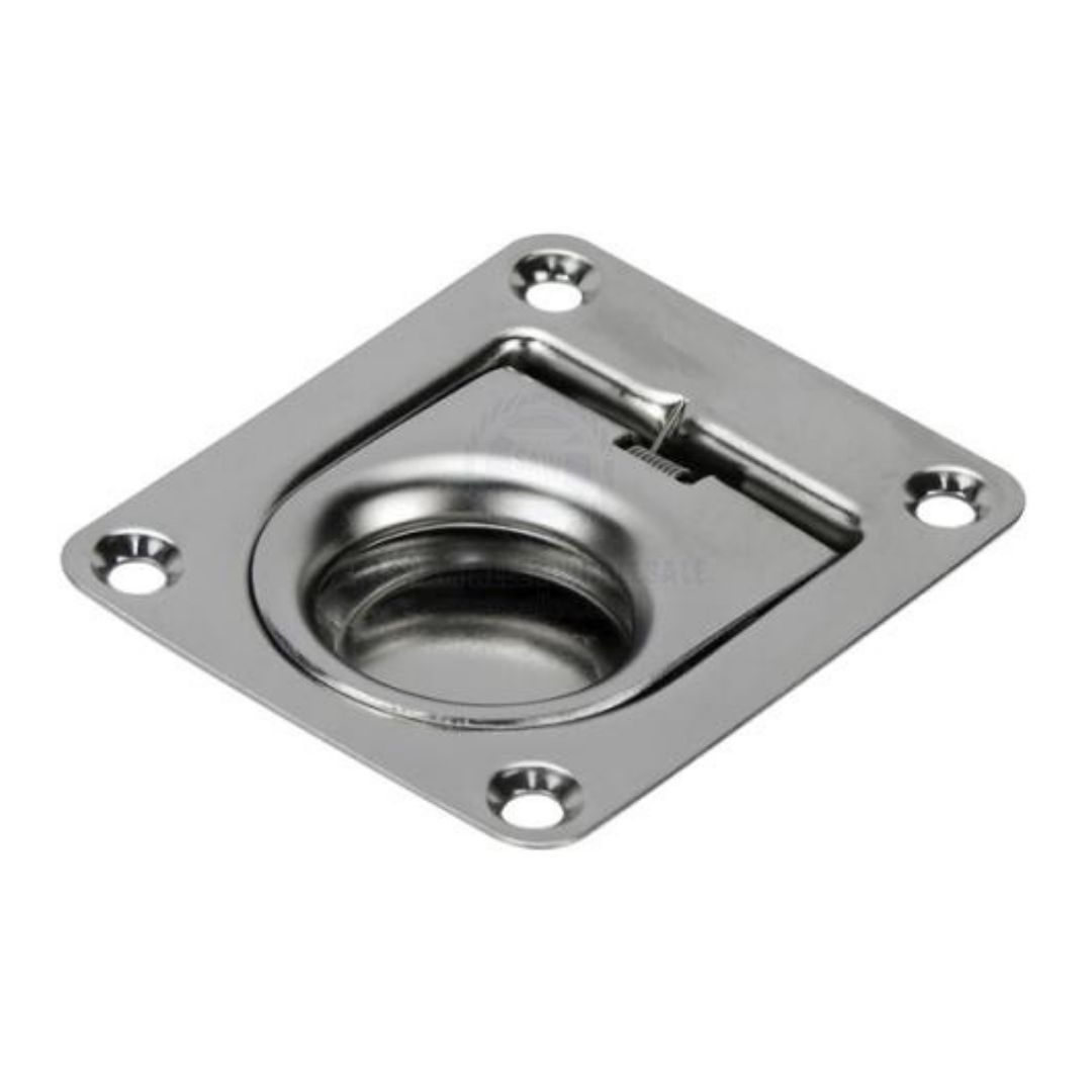 Anti-Rattle Pull/Lift Ring, Rectangle, 316G Stainless Steel