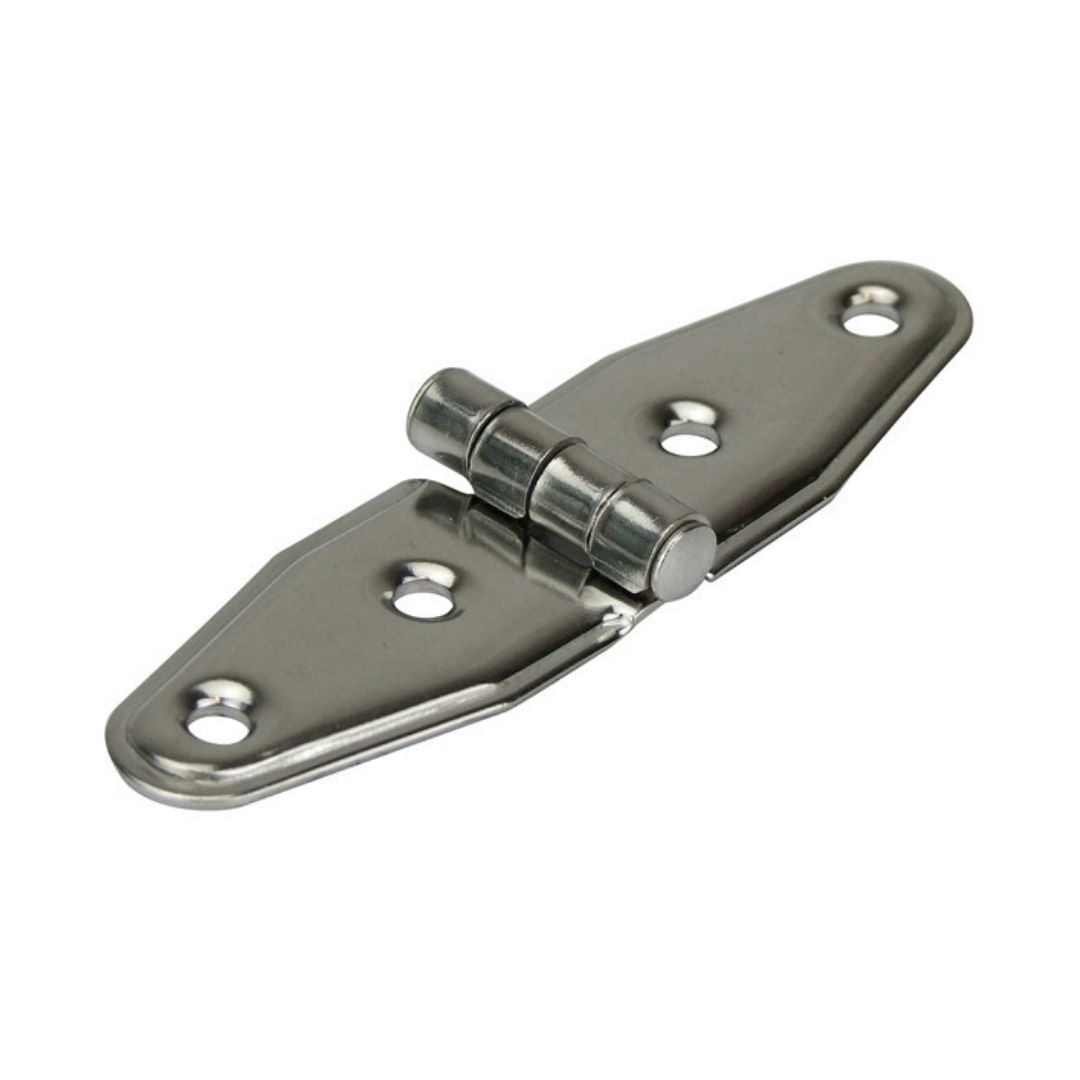 Light Duty Strap Hinge Stamped, Even Split, 304G SS, 32mm x 106mm Pair (a)