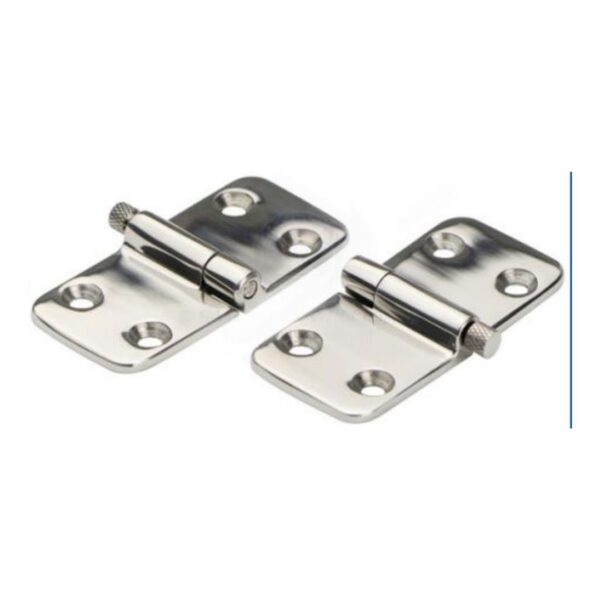 Spring Loaded Pin Hinge, Removable, Even Split, 316G SS, 37mm x 68mm Pair (a)
