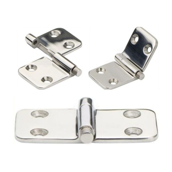 Spring Loaded Pin Hinge, Removable, Even Split, 316G SS, 37mm x 68mm Pair (b)