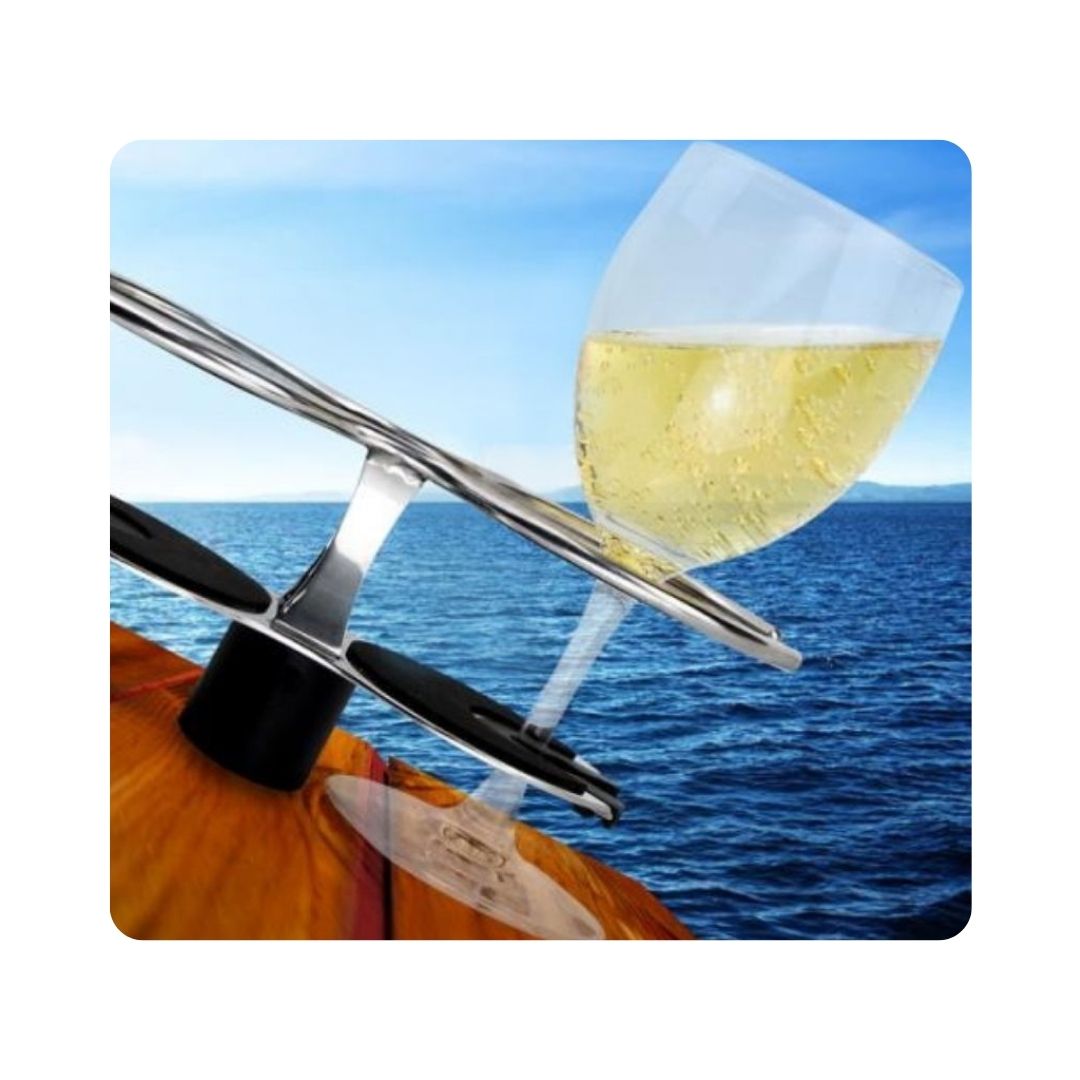Wine Glass Drink Holder, 304G SS, Surface Mount 220mm (e)