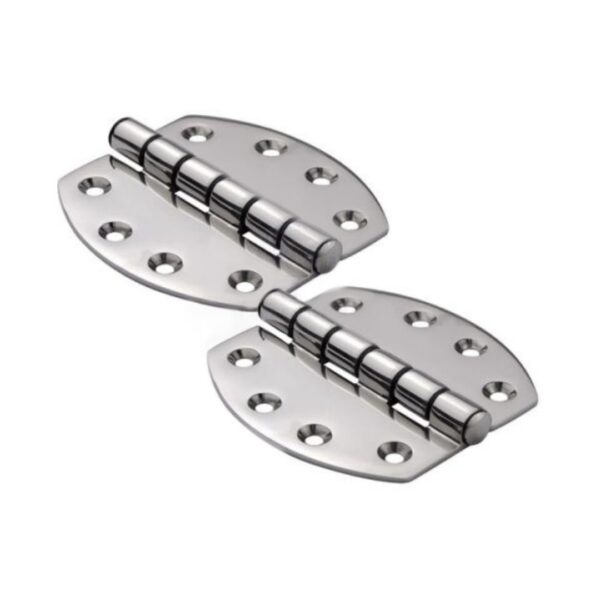 Non Rattle Hinge, Nylon Bushed, Heavy Duty, 316G SS, 107mm x 102mm Pair (a)