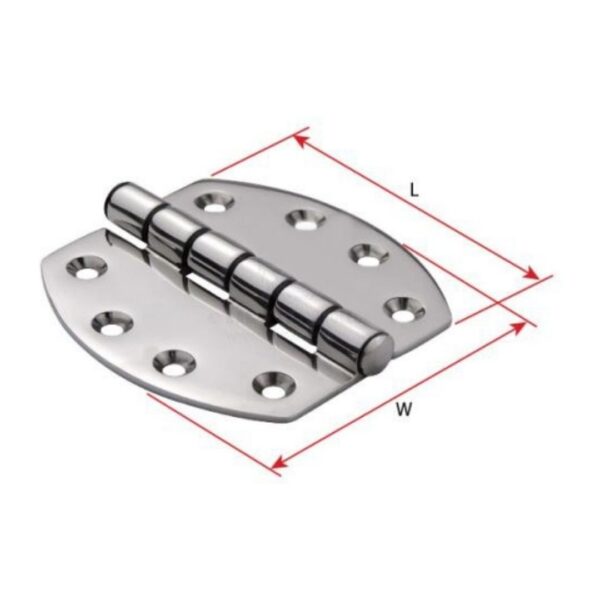 Non Rattle Hinge, Nylon Bushed, Heavy Duty, 316G SS, 107mm x 102mm Pair (b)