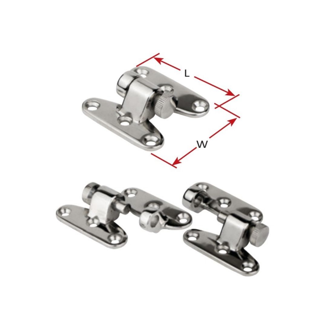 Spring Loaded Pin Hinge, Removable, 316G SS, 57mm x 52mm Pair (b)