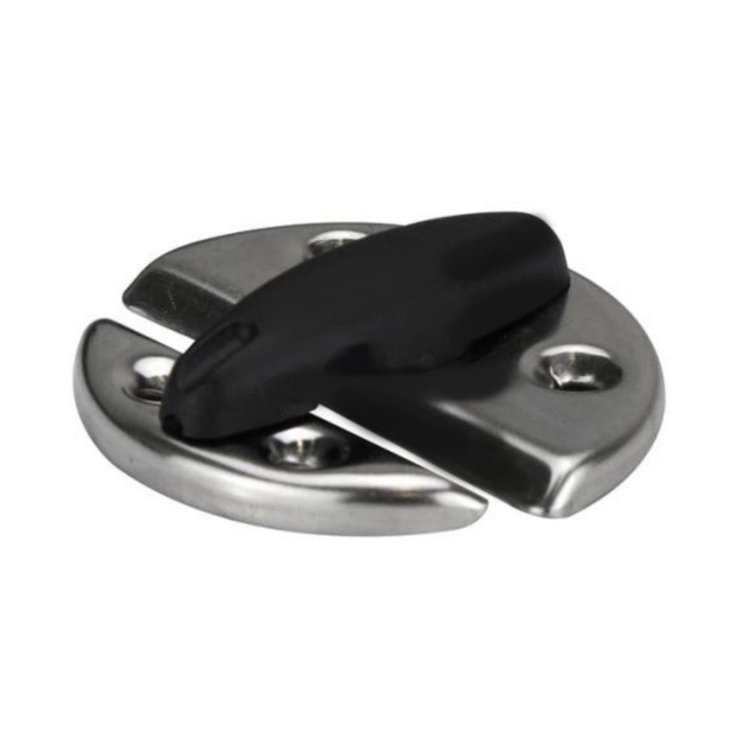 Round Door Catch with Plastic Latch, 316G SS Base, Toggle Style and Stamped