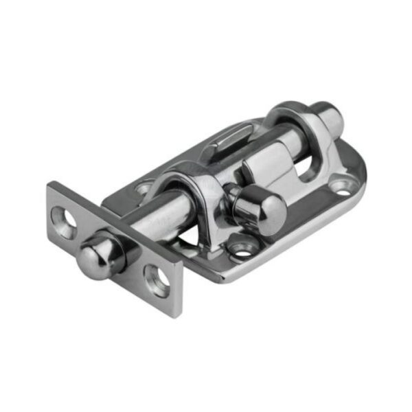 Anti-Rattle Barrel Bolt with 90° Striker Plate, 316G SS, 78mm x 38mm