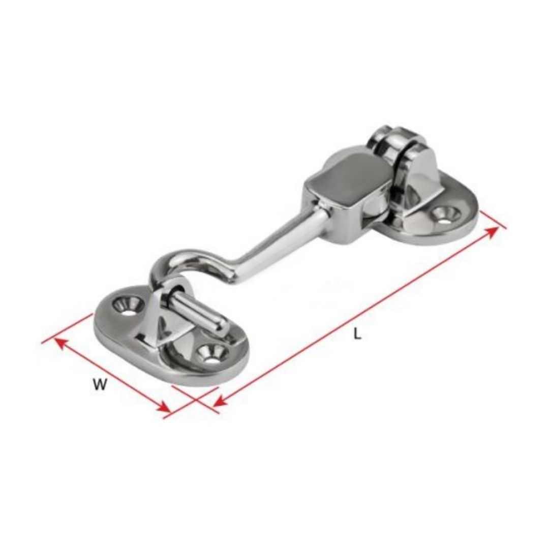 Double Action Cabin Hook, Heavy Duty, 316G SS 104mm x 43mm (c)