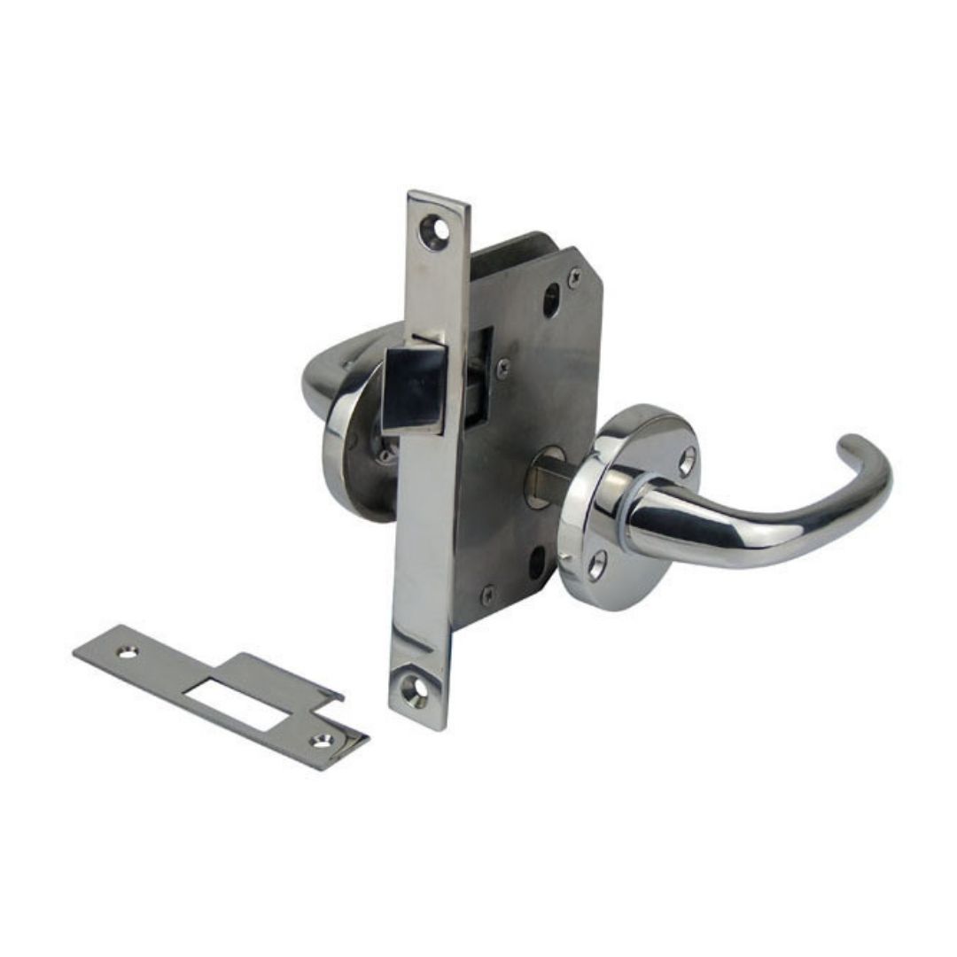 Mortise Door Latch, 316G SS, Non-Lockable Universal Mount 22-60mm Thickness (a)