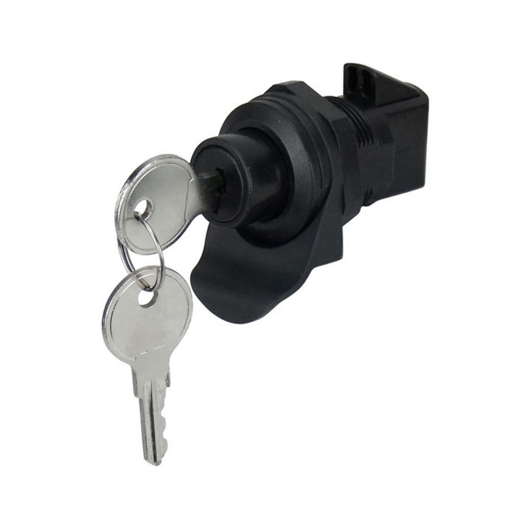 Locking Latch, Push Button/Drawer, Black ABS Plastic with Keys (a)