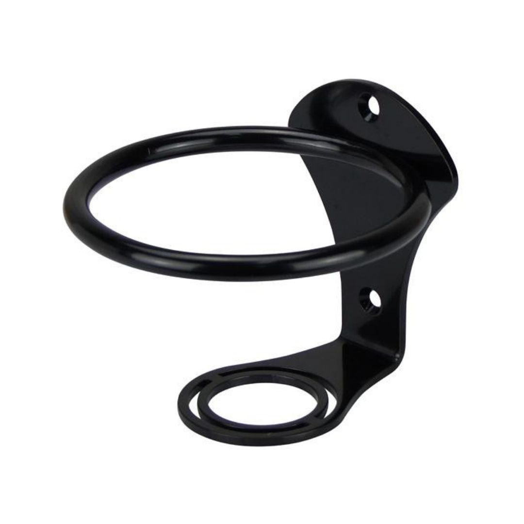 Black Cup/Drink Holder, Vertical Mount, Stainless Steel 88mm