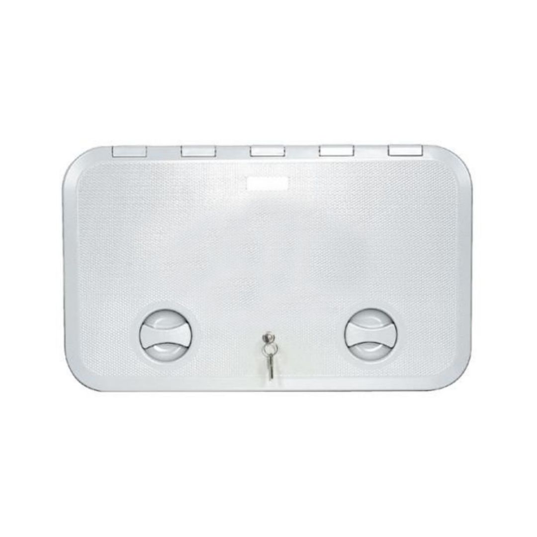 Europa Access Hatch, Dual Handle with Lock, ASA Plastic, 600 x 360mm, White