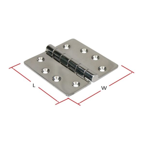 Butt Hinge, Heavy-Duty, Even Split, 304G Stainless Steel, 102mm x 102mm Pair (b)