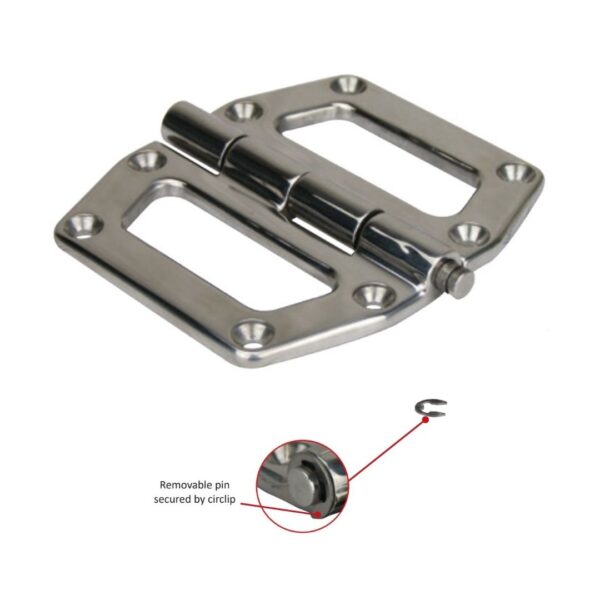 Separating Butt Hinge, Heavy-Duty, 316G SS, 130mm x 134mm Pair