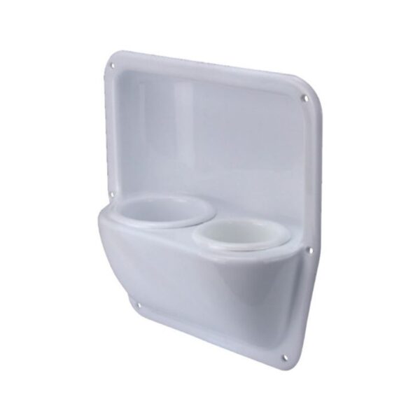 Dual Drink Holder Storage Box, Recessed Side Mount, ABS Plastic (a)