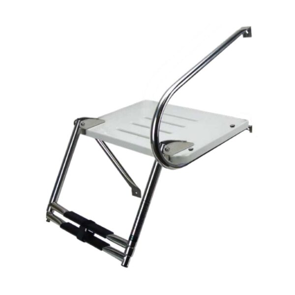 2-Step Folding Boarding Ladder, Over Platform, 304G SS (a)