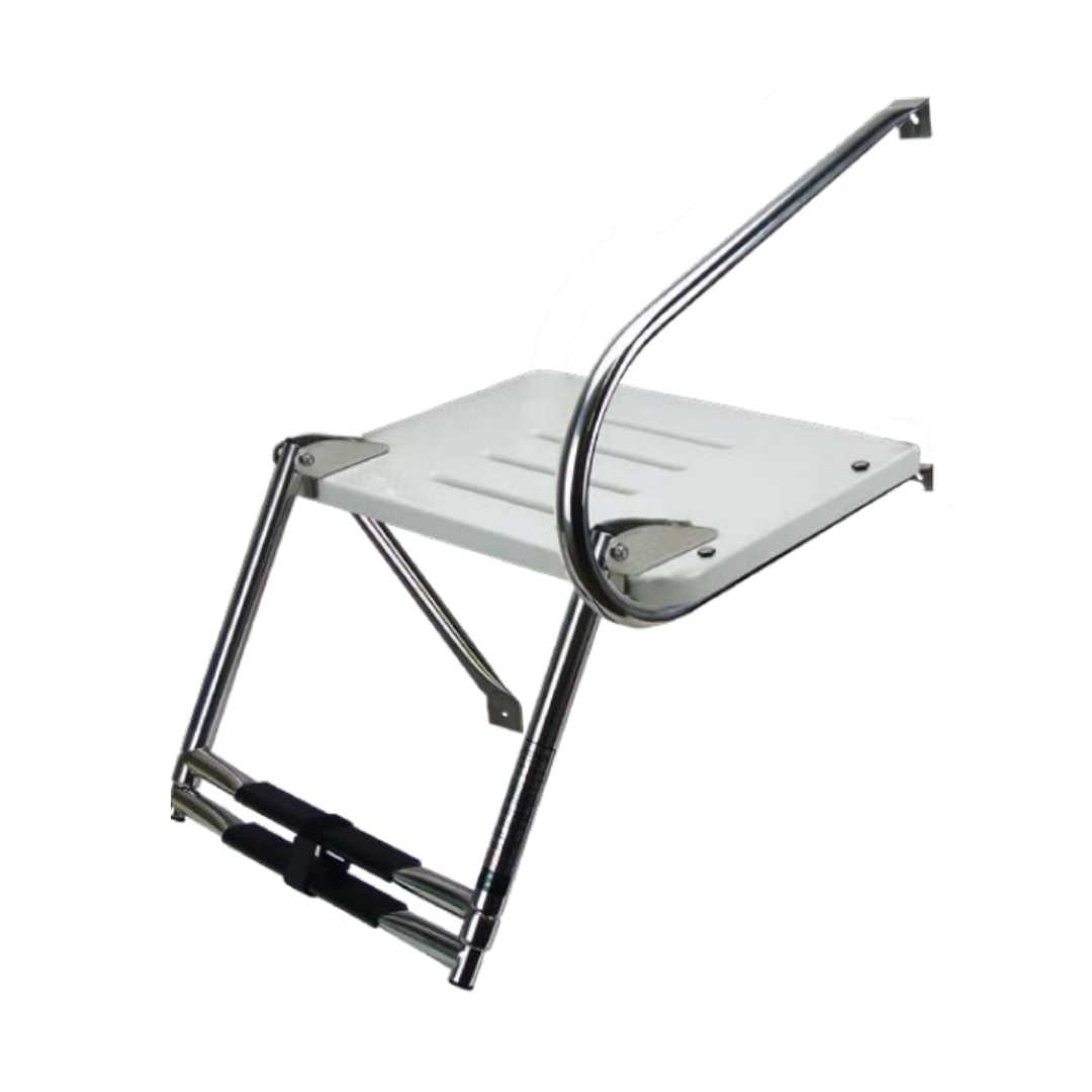 2-Step Folding Boarding Ladder, Over Platform, 304G SS (a)