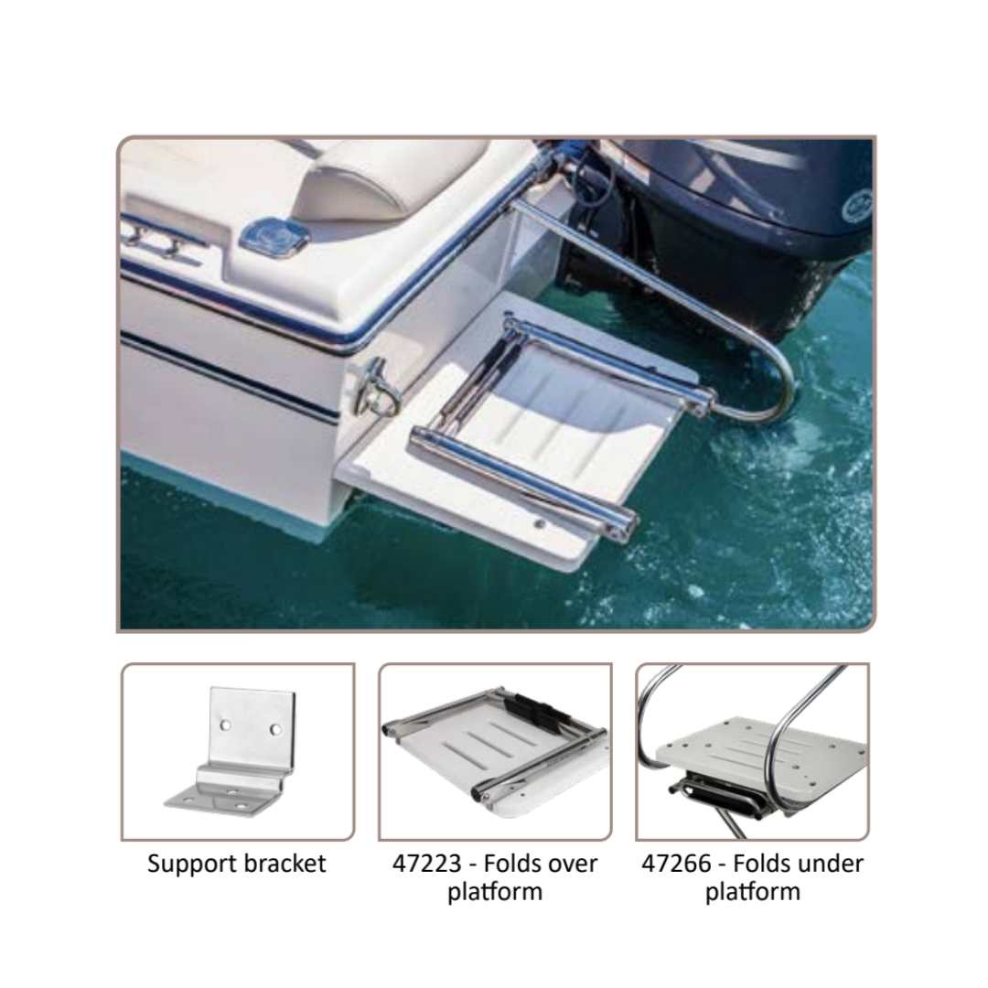 2-Step Folding Boarding Ladder, Over Platform, 304G SS (c)