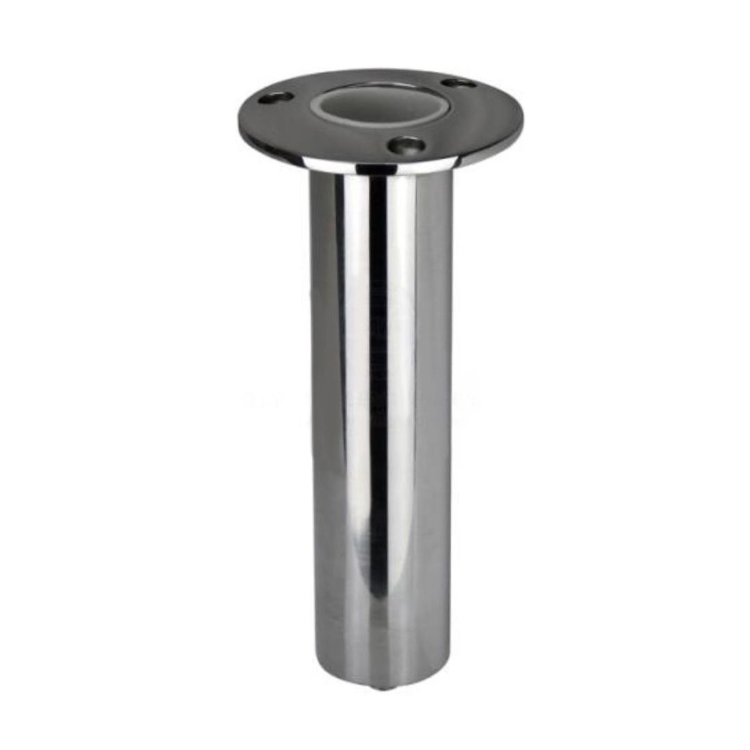Rod Holder, Straight Tube w/ Drain, SS Cast Round Top Mount (a)
