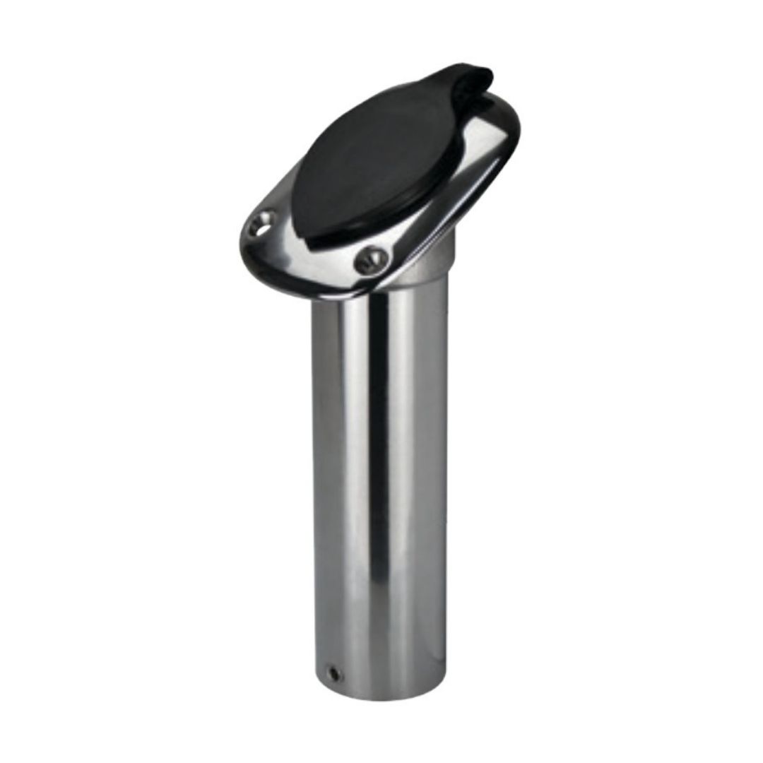 Oval Head Angled Rod Holder with Cap, 30° Shaft Angle, HD, 316G SS (a)