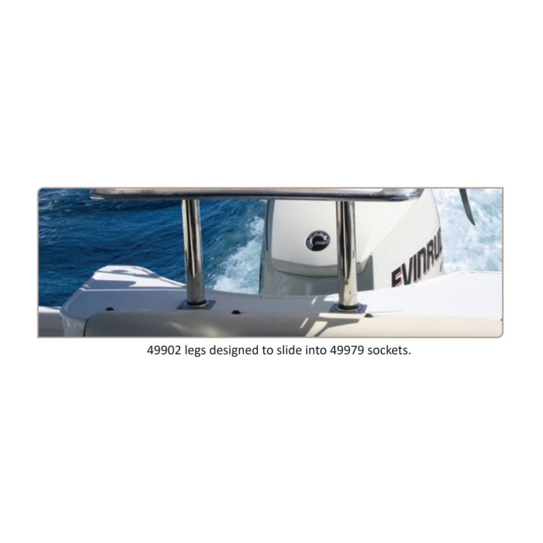 Legs Only suits Bait Board, 304G SS (Pair) 41mm O.D x 500mm (b)