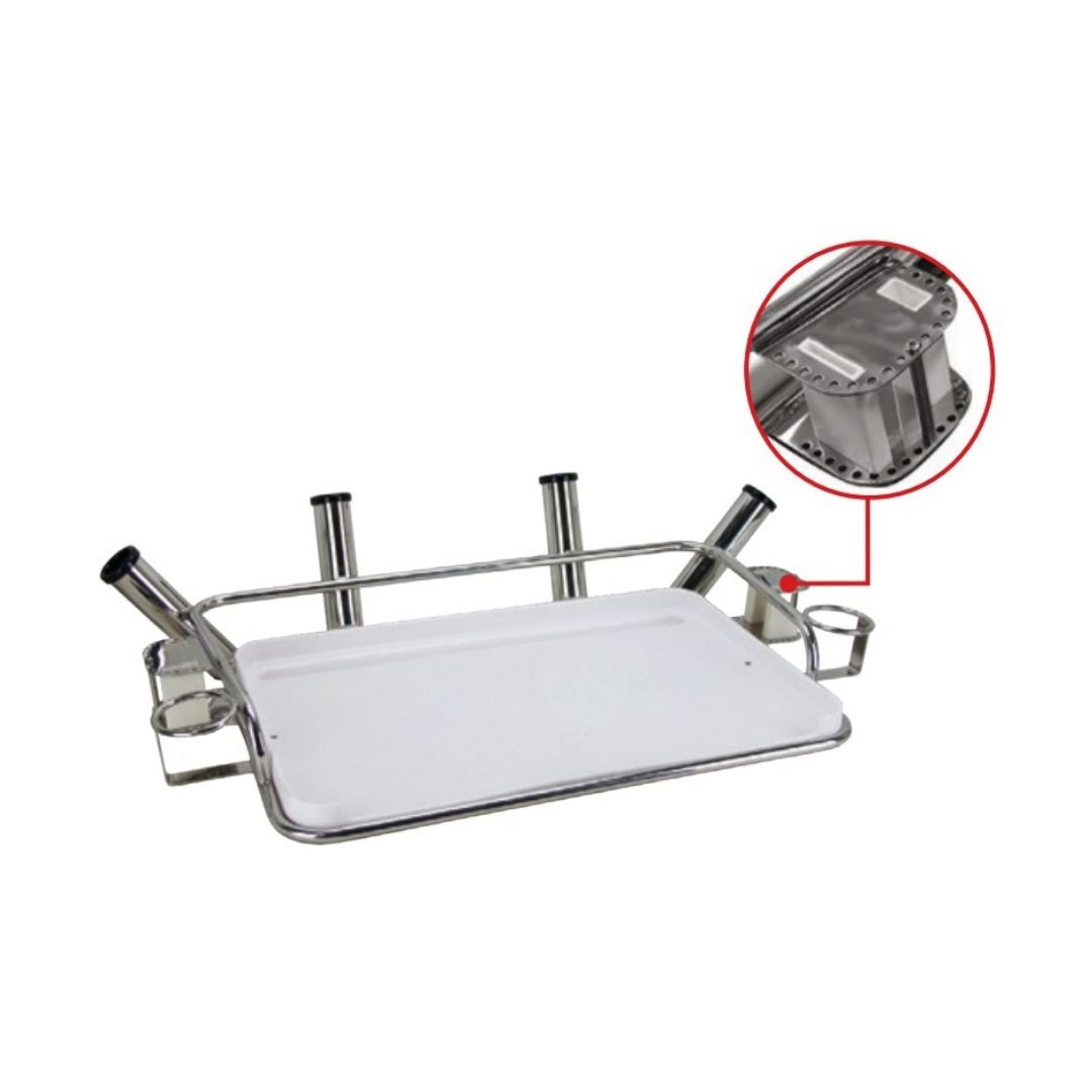 Deluxe Kit Bait Board, SS inc Rod, Drink Holders, Legs, Sockets (a)