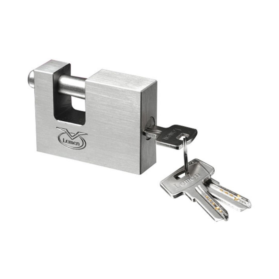 Armoured Brass Padlock, Stainless Steel 60mm x 16mm x 45mm (a)