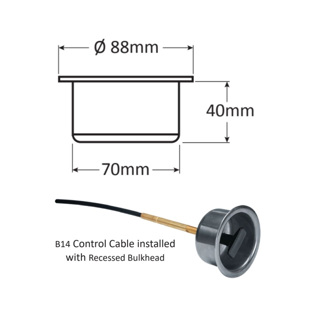 K68 Shutoff Recessed Flush Mount Support Only suits B14 Cable (b)