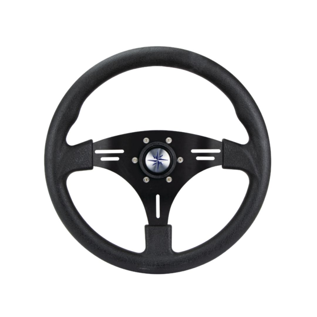 Steering Wheel Manta Soft Plastic Grip, Black Spokes 350mm (a)