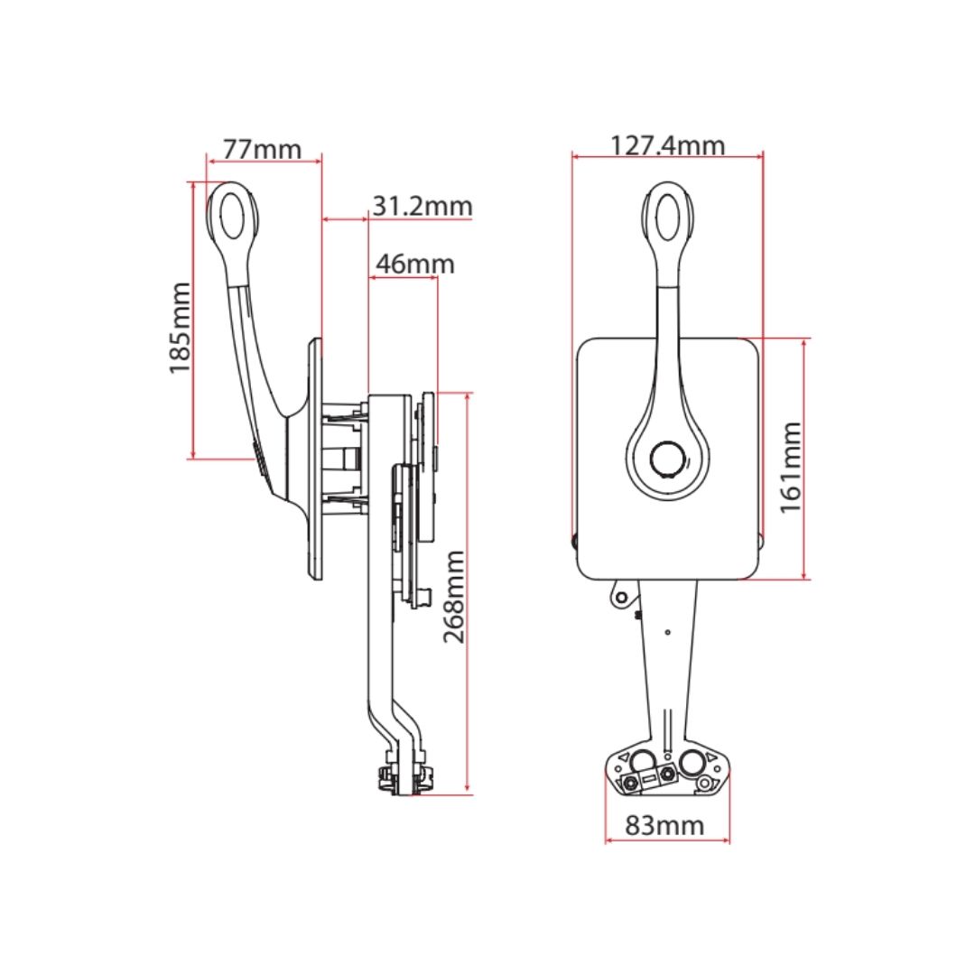 B400 Stainless Steel Side Mount Control, Full Mechanical Version (b)