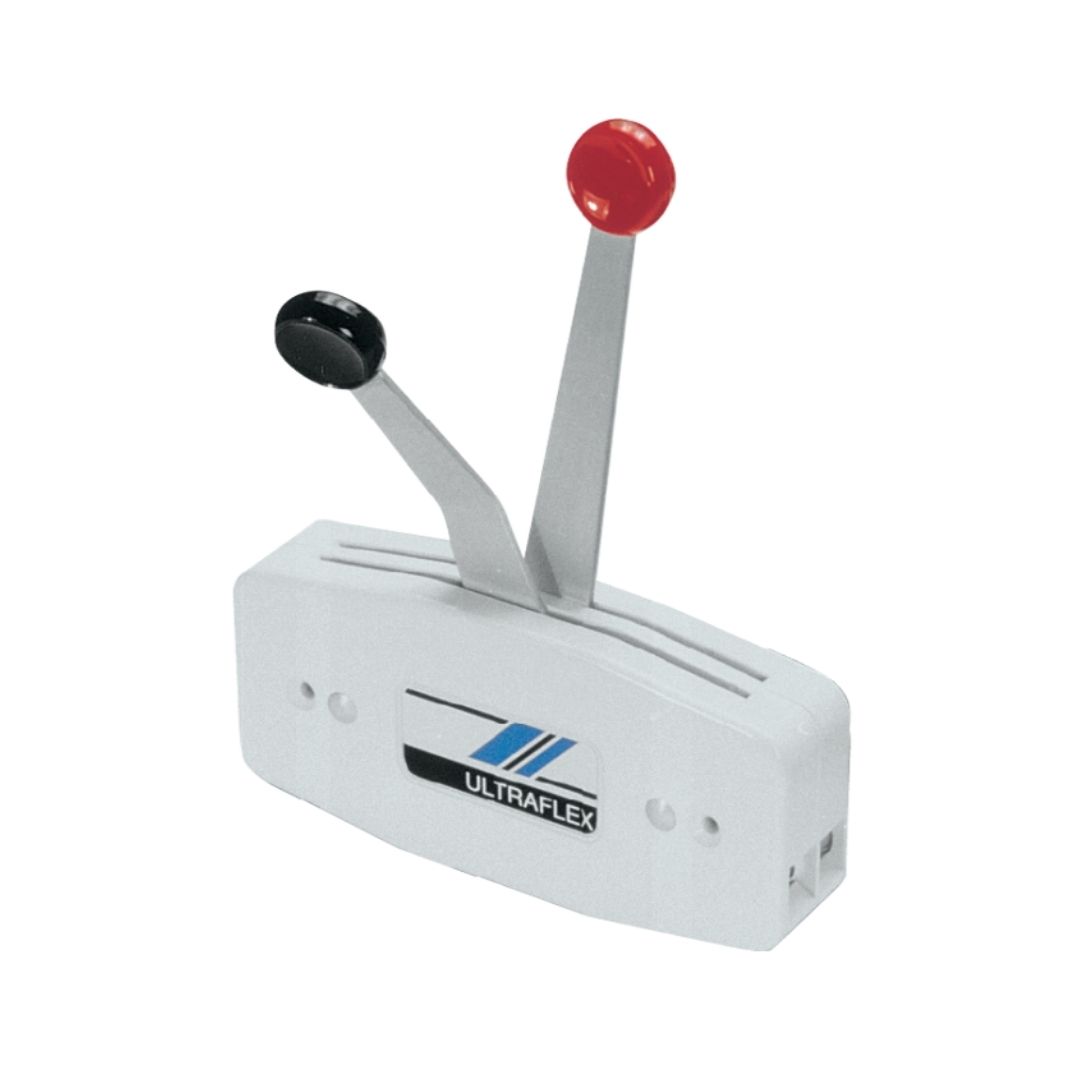 B47, 2 Lever Engine Control Box, Side Mount, Light Grey Finish (a)