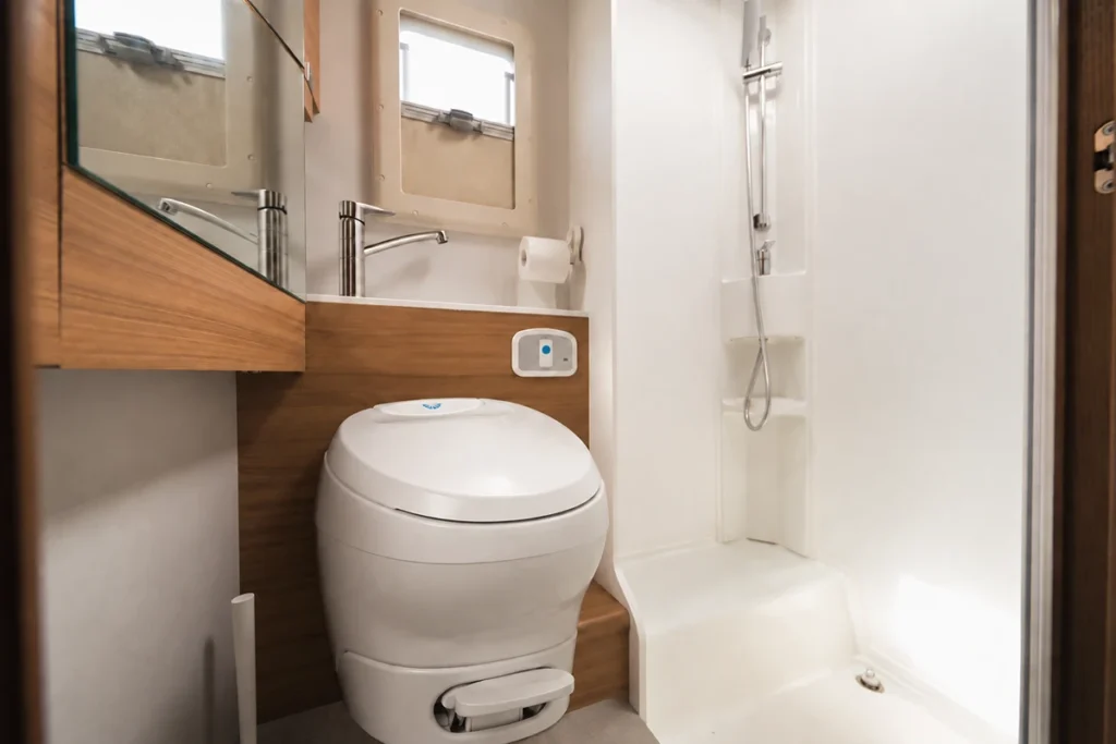 A Thetford toilet in a caravan